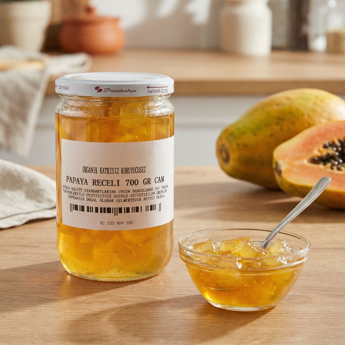 Tropik Seri Papaya Reçeli – Egzotik Tat (700 Gr Cam Kavanoz)