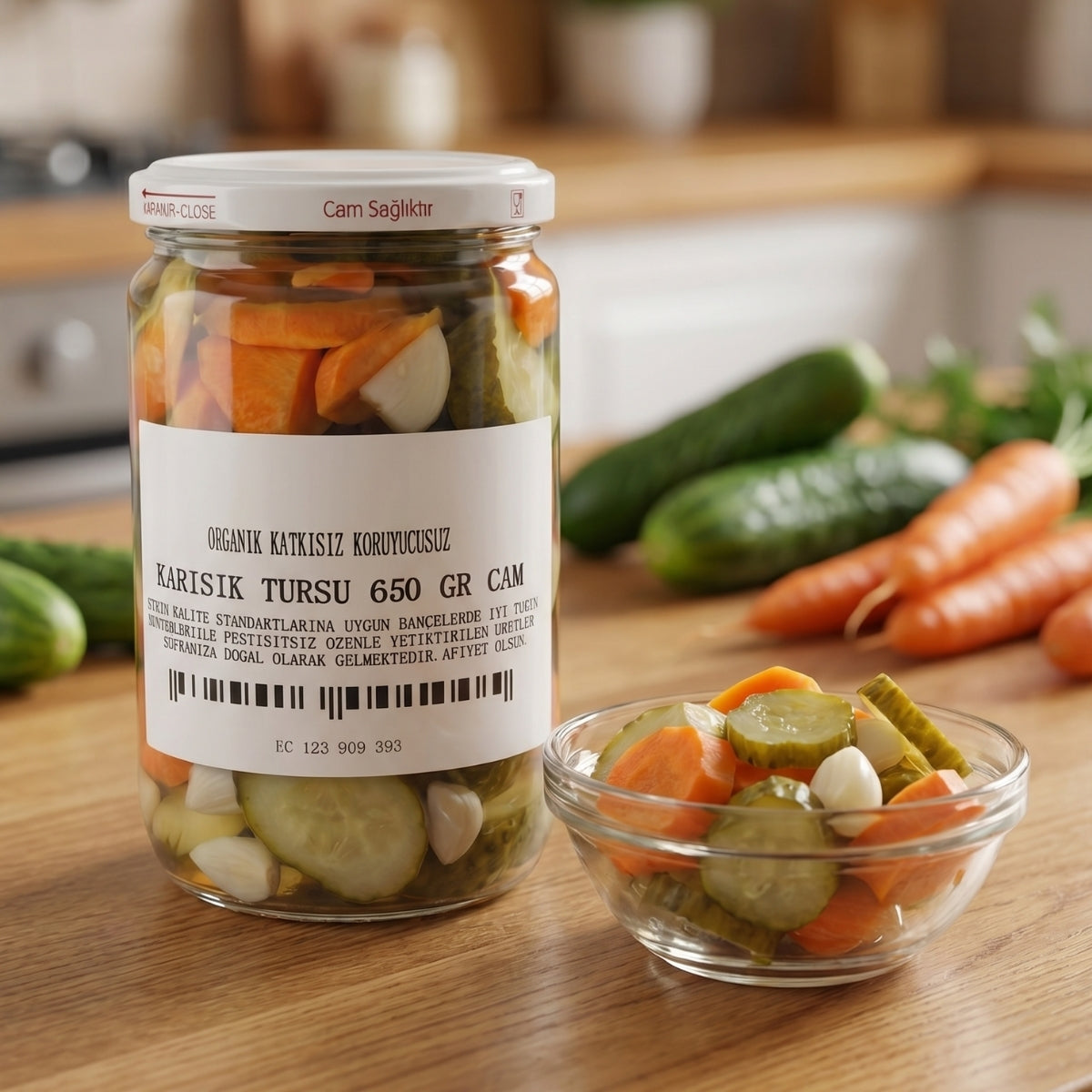 Karışık Turşu – Geleneksel (650 Gr Cam Kavanoz)